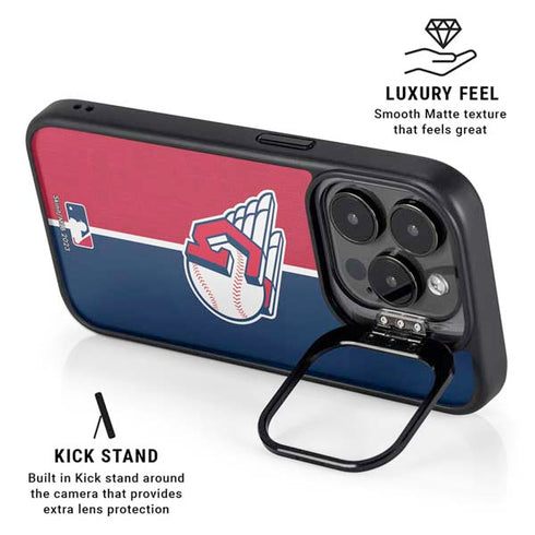 MLB Cleveland Guardians Split iPhone 15 Pro Kickstand Case